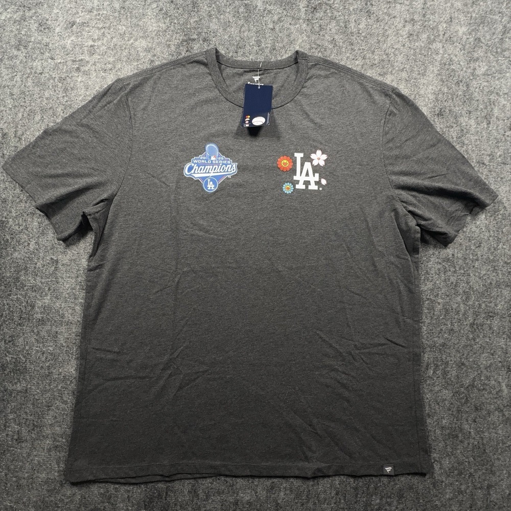 Takashi Murakami x Dodgers 2025 World Series Champs Fanatics Tee 3XL Gray NWT